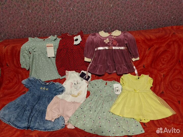 Платья на девочку 74 80 86 пакетом новые