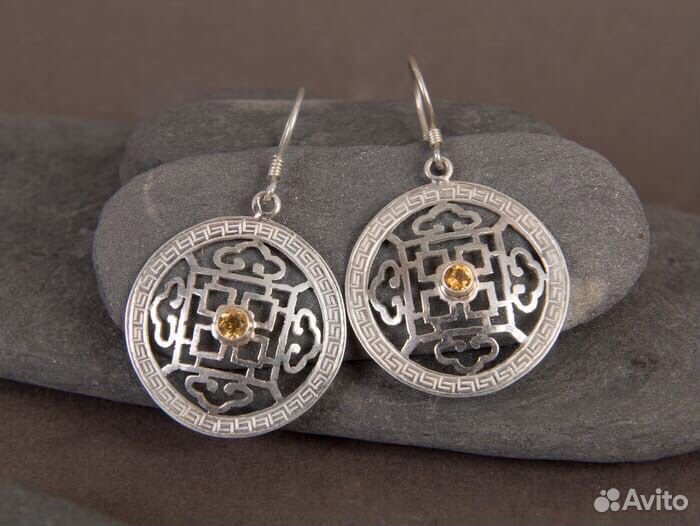 Серьги с цитрином