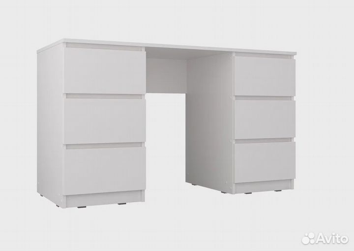 Стол письменный с ящиками белый