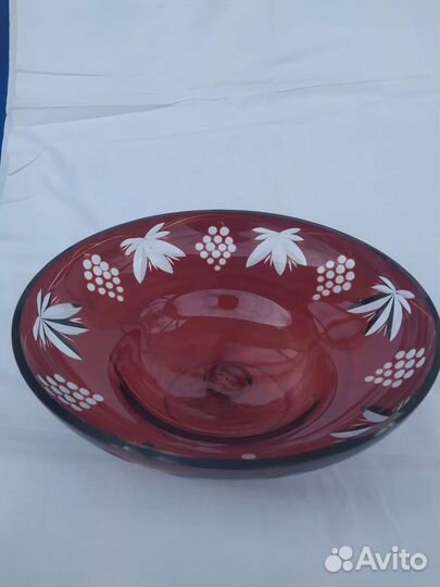 Ваза для фруктов салатник красный хруст