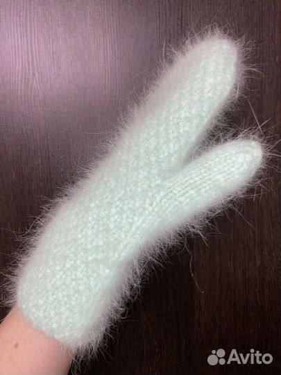 Варежки из пуха норки