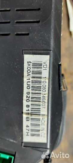 Приборная панель VDO vag, skoda Octavia, superb