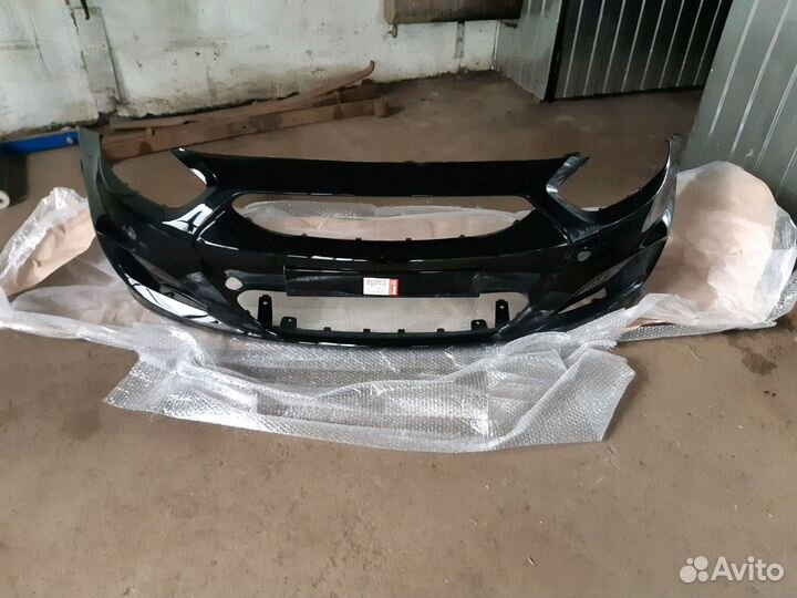 Бампер передний черный Hyundai Solaris 11-14