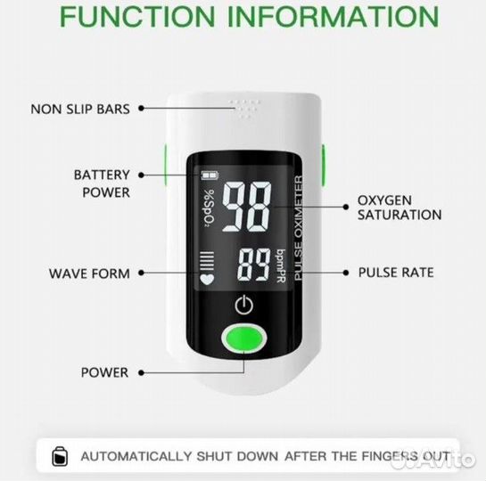 Пульсоксиметр медицинский новый с LED дисплеем