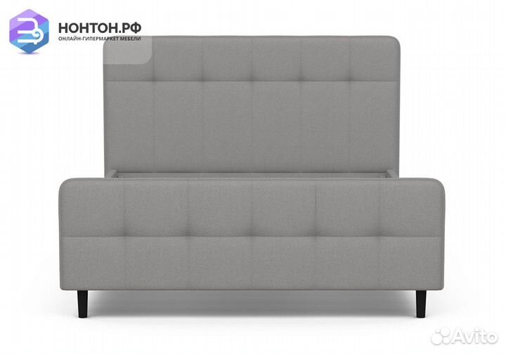 Кровать Эльза рогожка серая