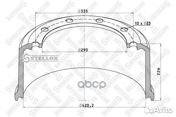 85-00041-SX торм.барабан 420x180/184 H227 d2