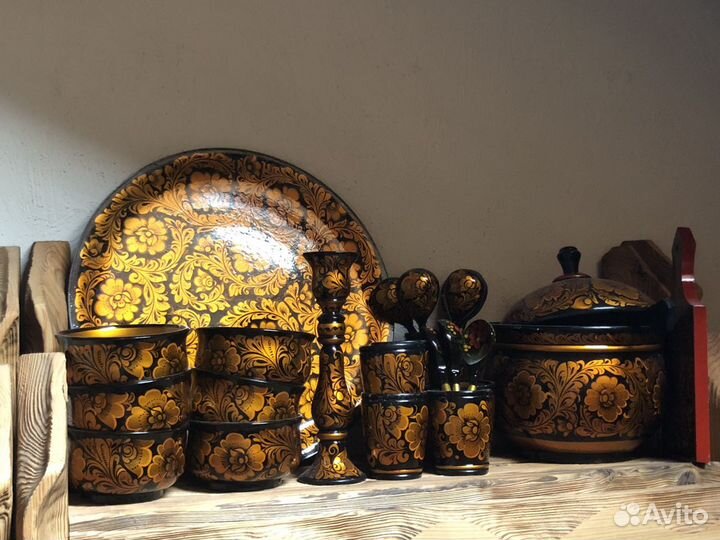 Набор хохлома золотая винтаж