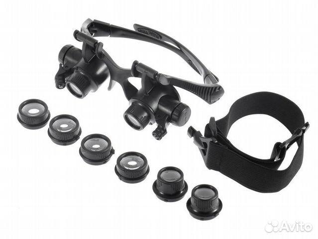 Очки Лупа сменные линзы 25x/20x/15x/10x 4шт