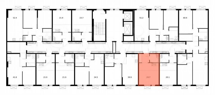 Квартира-студия, 23,7 м², 10/14 эт.