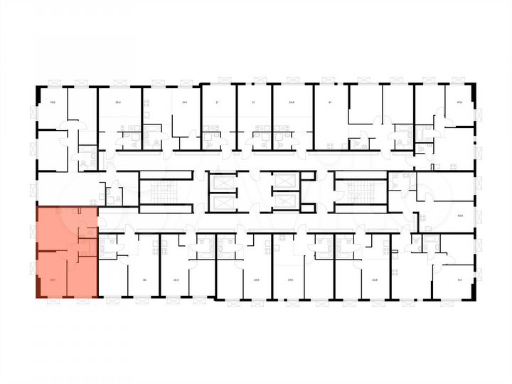 2-к. квартира, 49,7 м², 8/24 эт.