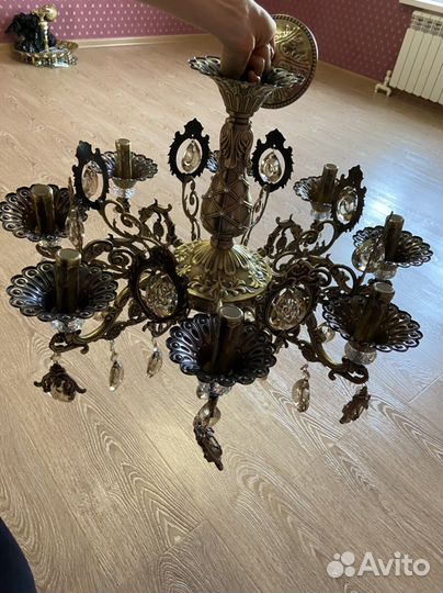 Бронзовая люстра 8 рожковая
