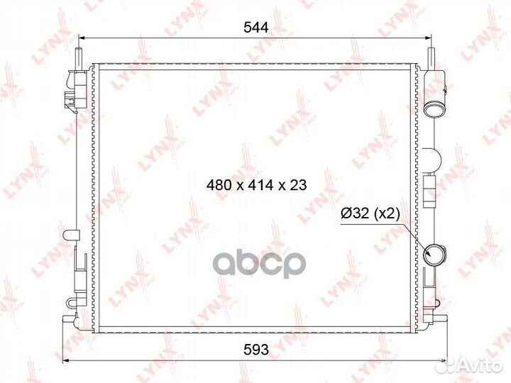 Радиатор охлаждения двигателя RM1026 lynxauto