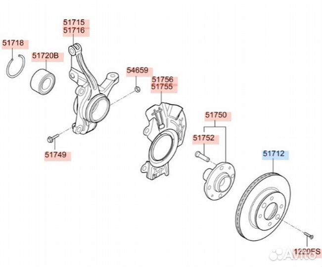 Тормозной Диск передний Kia Picanto Morning JA