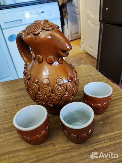 Кувшин с рюмками керамика