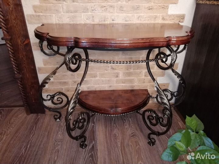 Журнальный столик в прихожую и каминную ковка