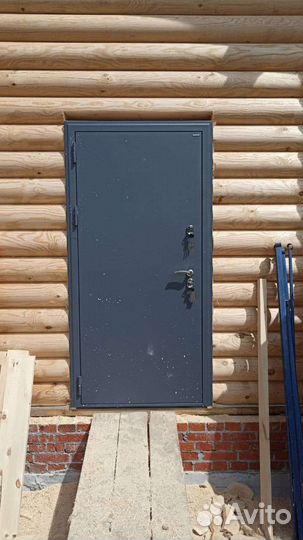 Дверь термо серый муар с установкой