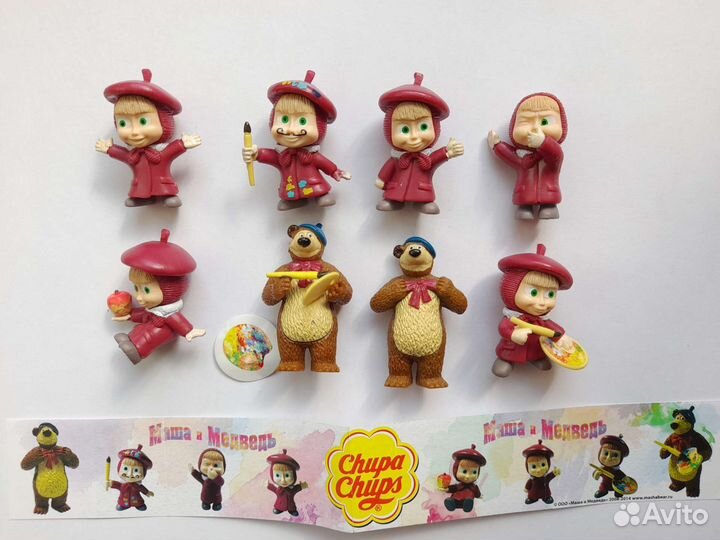 Фигурки Чупа Чупс Маша и медведь и др
