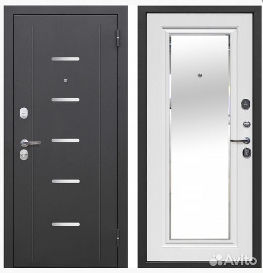 Дверь входная металлическая с зеркалом