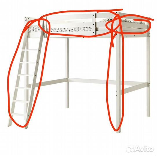 Часть каркаса кровати-чердака стуро