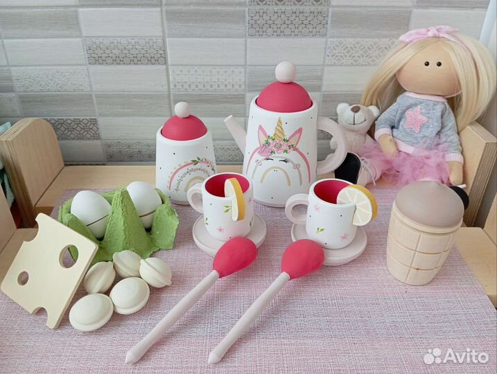 Игровая посуда ручной работы деревянная