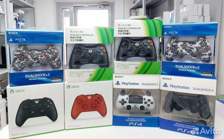 Геймпады на xbox 360, one, sonyplaystation 3, 4