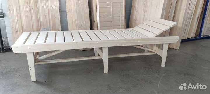 Шезлонг Лежак для дачи из дерева осины