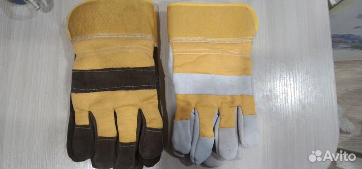 Перчатки утеплённые спилковые, комбинированные