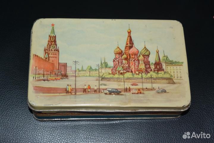 Винтаж жестяная шкатулка, коробка. москва, кремль