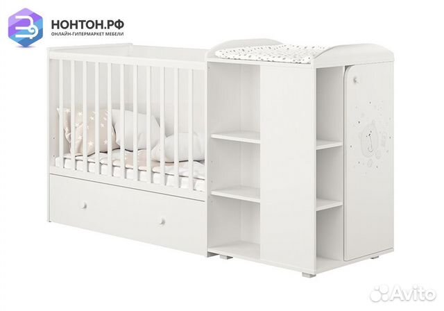 Кроватка-трансформер с комодом French 800 Teddy бе