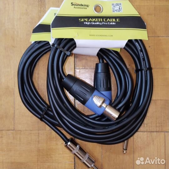 Кабель акустический 4м, Speakon - 6.3мм, Soundking