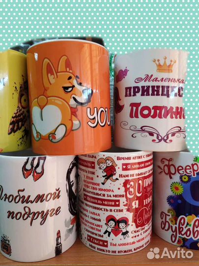 Печать на кружках, футболках, часах, подушках
