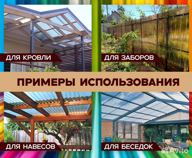 Профилированный поликарбонат мп-20 прозрачный