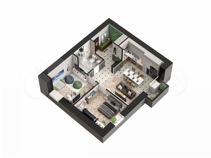 2-к. квартира, 61,5 м², 8/20 эт.