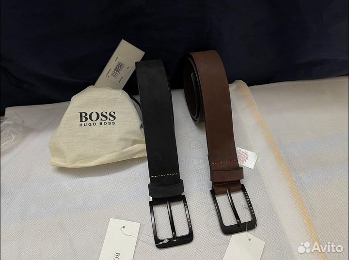 Ремень кожаный hugo boss оригинальный в пыльнике