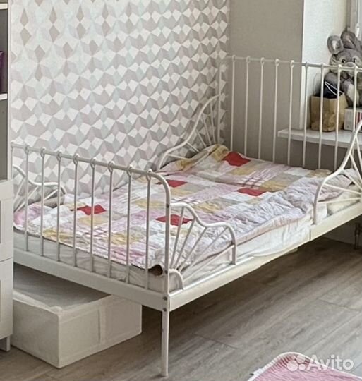 Кровать детская Икеа Миннен с матрасом