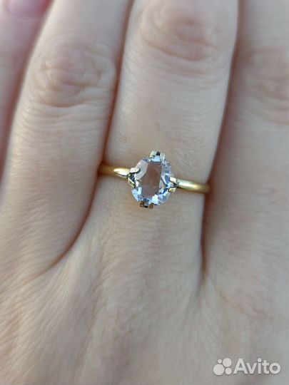 Советское кольцо, серебро 875, Горный Хрусталь