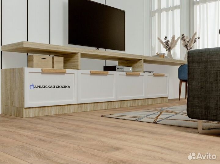 Тумба под тв с полочкой и шкафчиками nm:177647