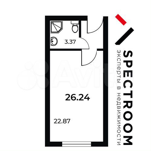 Апартаменты-студия, 26,2 м², 7/8 эт.