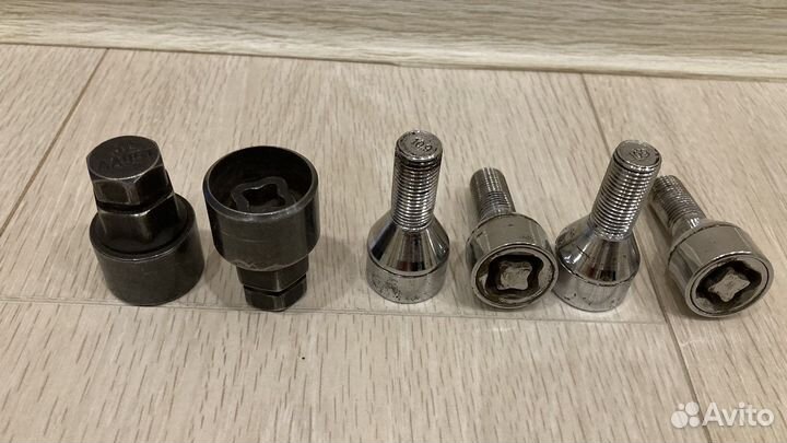 Секретные болты на колеса М12х1,25 4 шт, 2 ключа