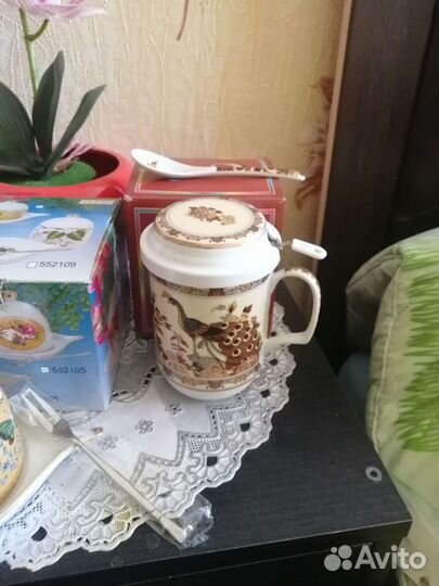 Лимонница и чашка с ситечком