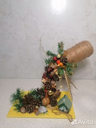 Новогодний декор для дома, поделка в школу и сад
