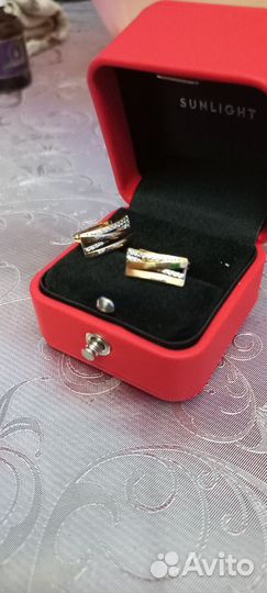 Серьги позолото