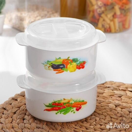 Кастрюля для свч-печи, 0,7 л, цвет микс