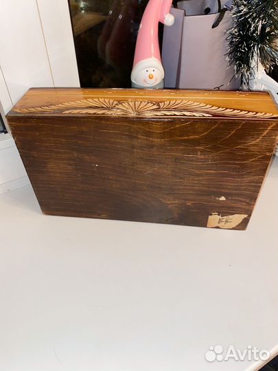 Шкатулка деревянная СССР ручная роспись