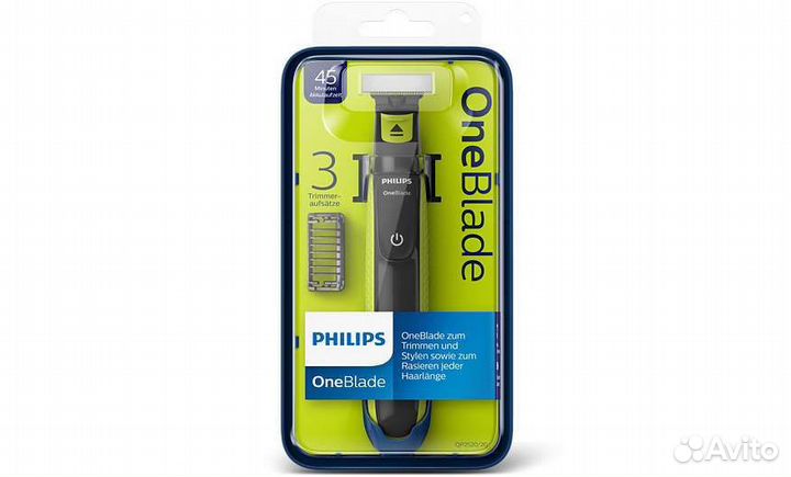Триммер Philips OneBlade черный/салатовый