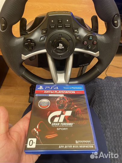 Руль для ps4 + диск с гонками