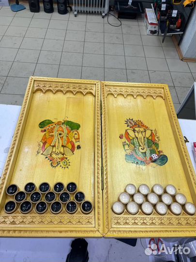 Нарды резные ручной работы ганеша