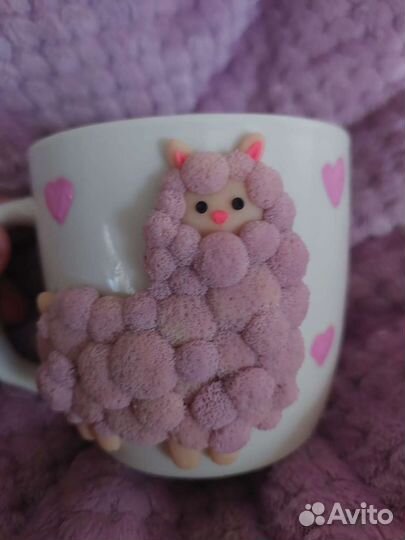 Кружка с декором из полимерной глины