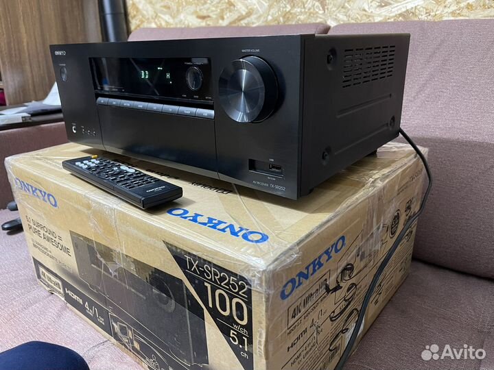 Ресивер onkyo tx-sr252(bluetooth,4k,usb,hdmi)