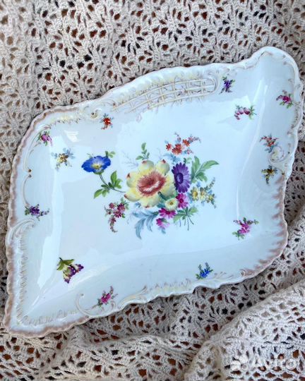 Фарфоровое блюдо Carl Tielsh, Дрезден